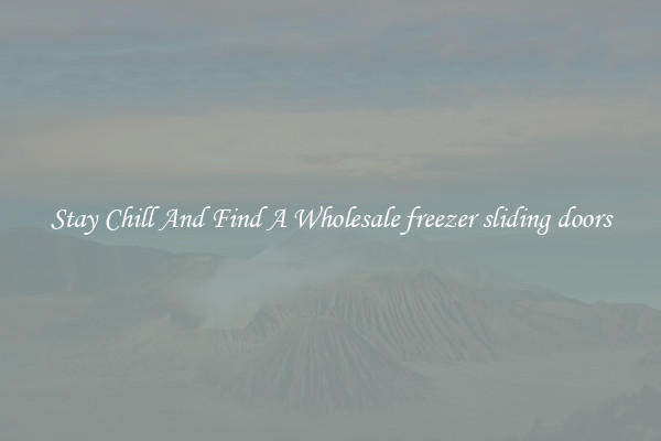Stay Chill And Find A Wholesale freezer sliding doors