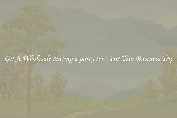 Get A Wholesale renting a party tent For Your Business Trip