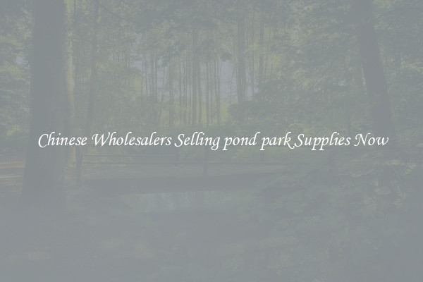 Chinese Wholesalers Selling pond park Supplies Now