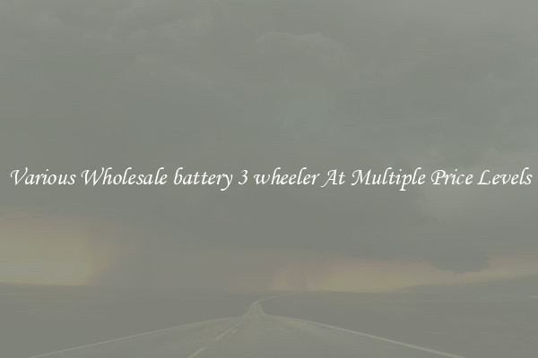 Various Wholesale battery 3 wheeler At Multiple Price Levels